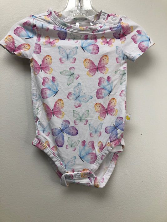 0-3 Months Posh Peanut white butterflies Romper