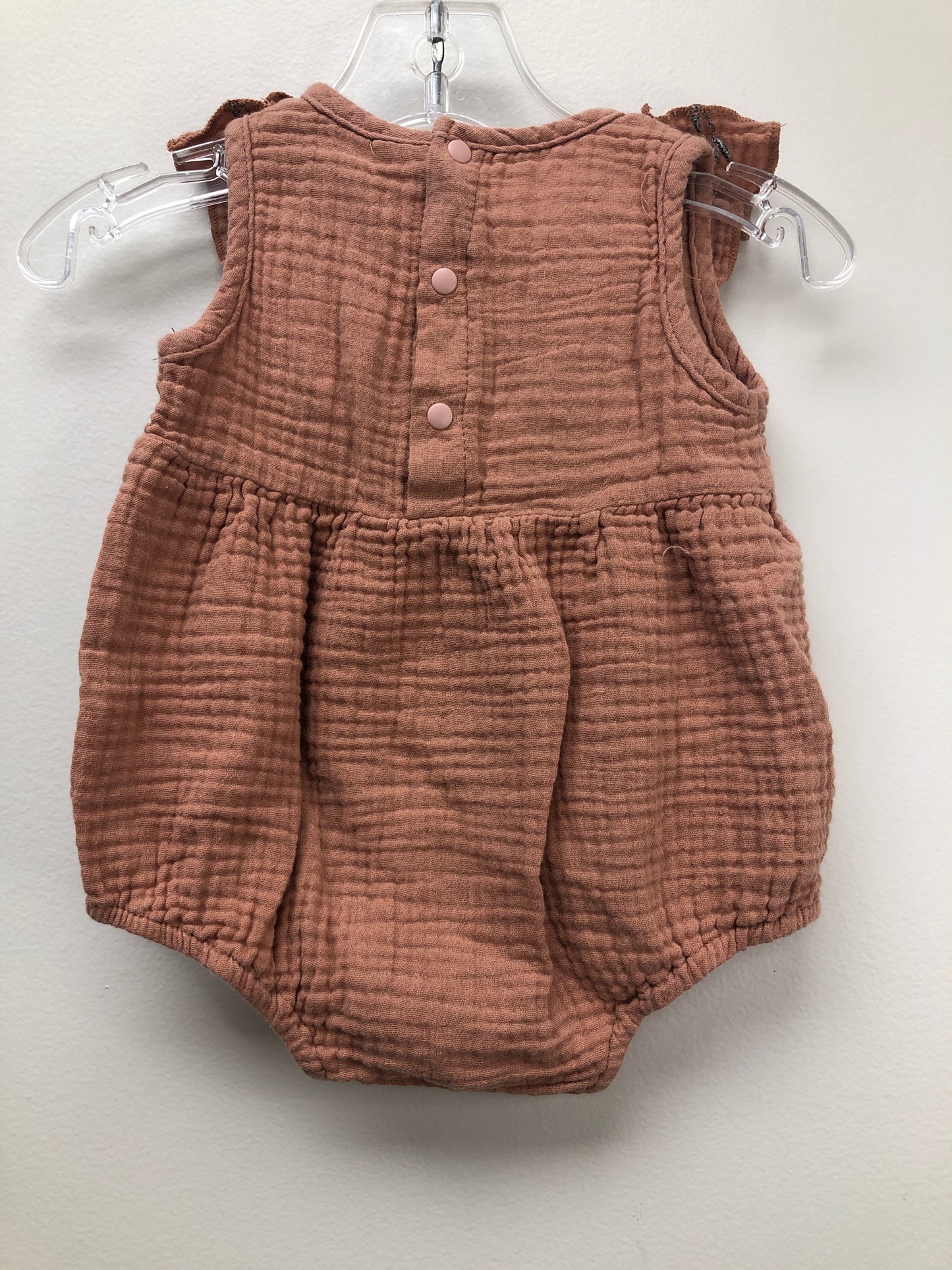 3-6 Months Shein clay embroidered Romper