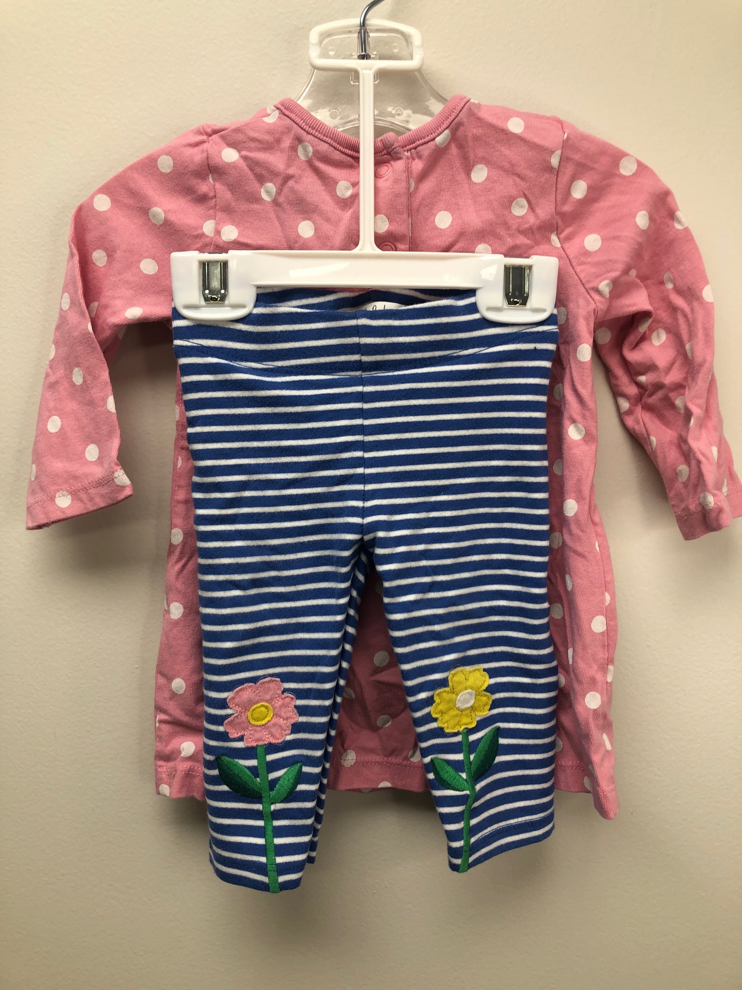 6-9 Months Baby Boden pink floral 2 PC Ensembles