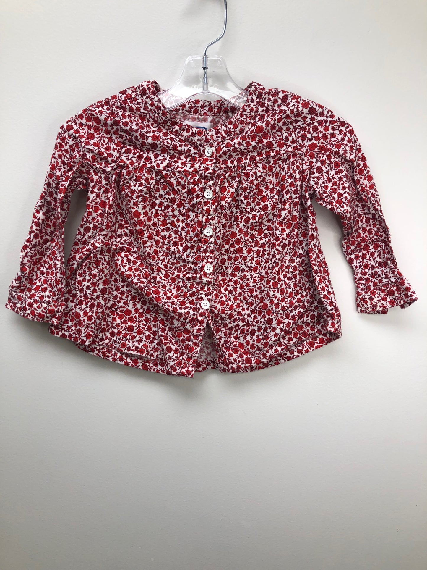 2T Old Navy red floral Shirt