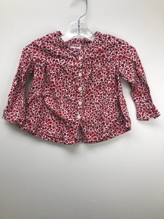 2T Old Navy red floral Shirt