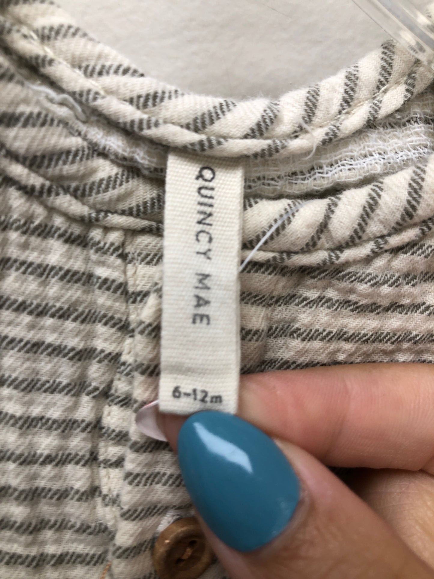 3 months Quincy Mae cream stripe Shirt