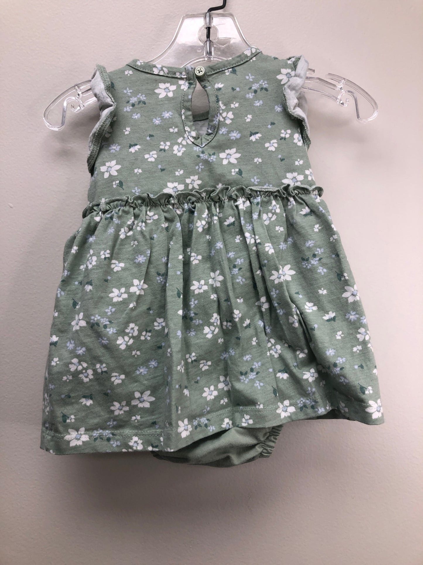 Carter's Child Size 6 Months green floral Dress