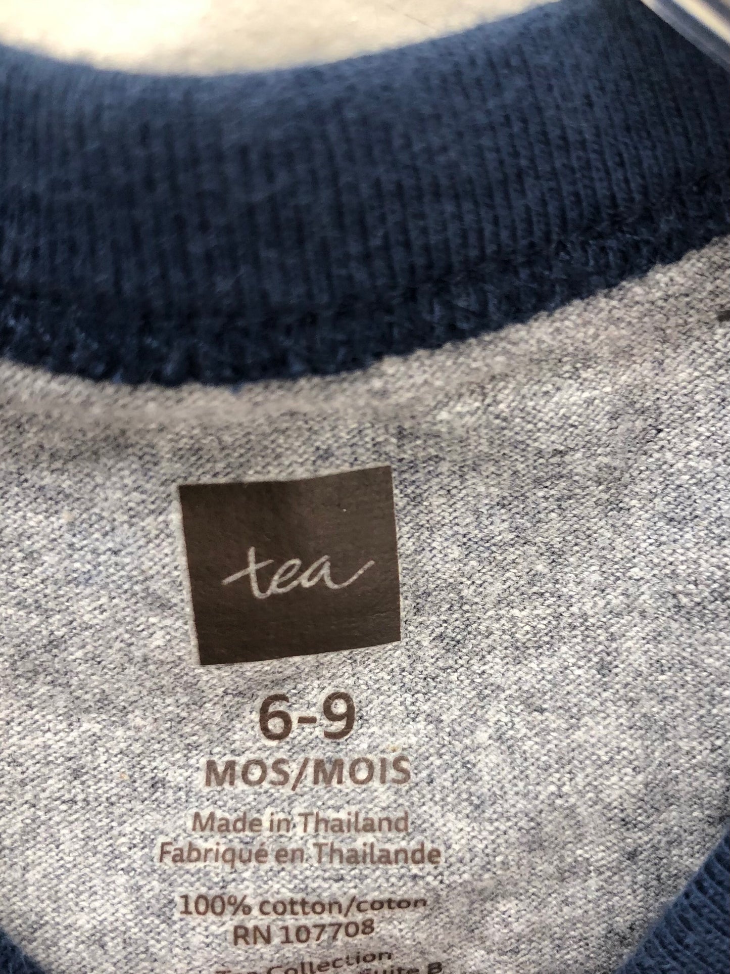 6-9m tea gray print 1 PC Ensemble