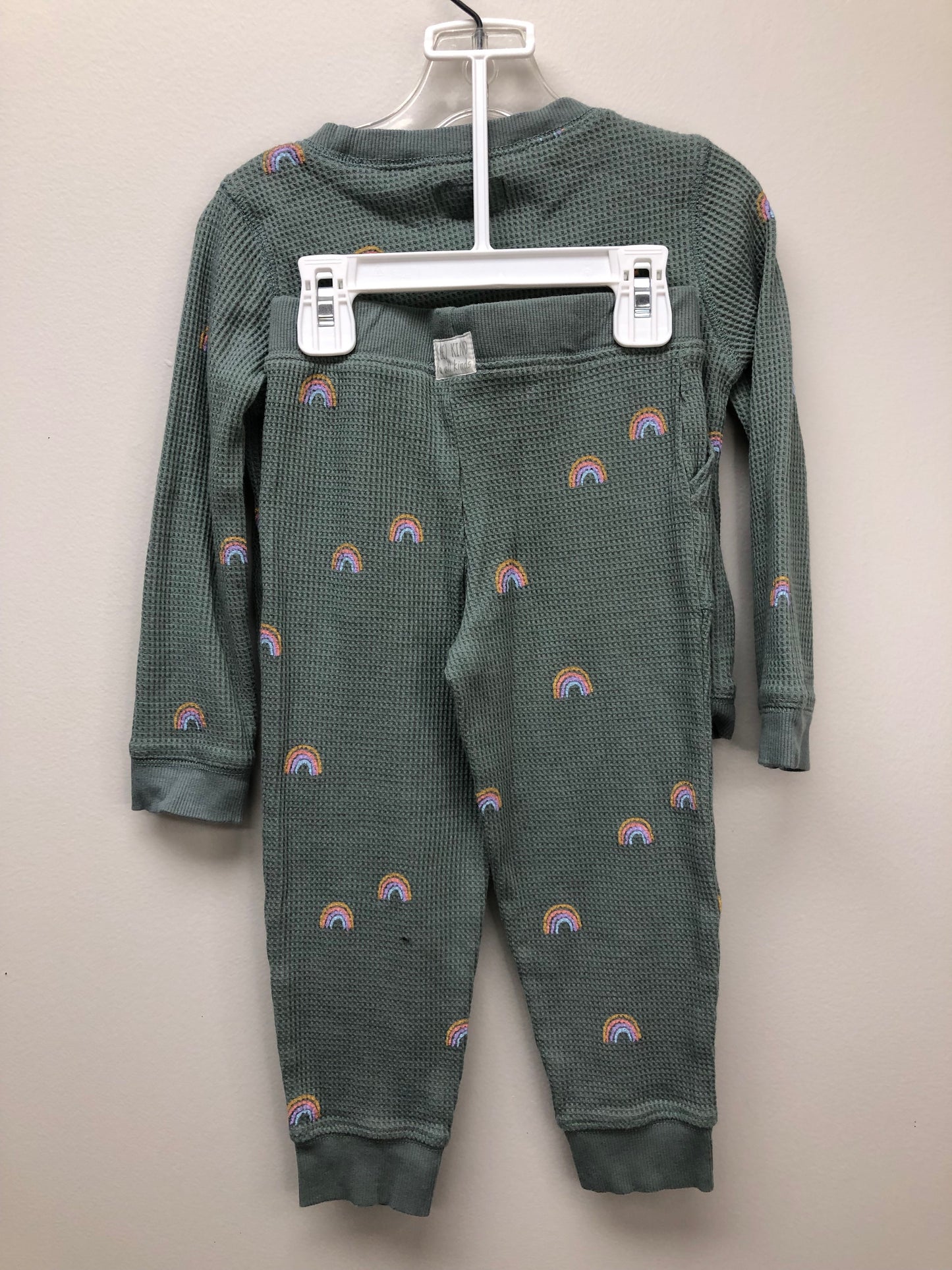 3 Little Planet green waffle Pajamas
