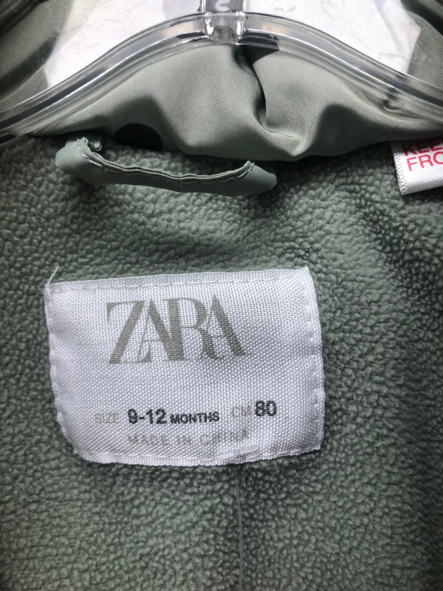 Zara Child Size 9 Months mint polka dot Jacket