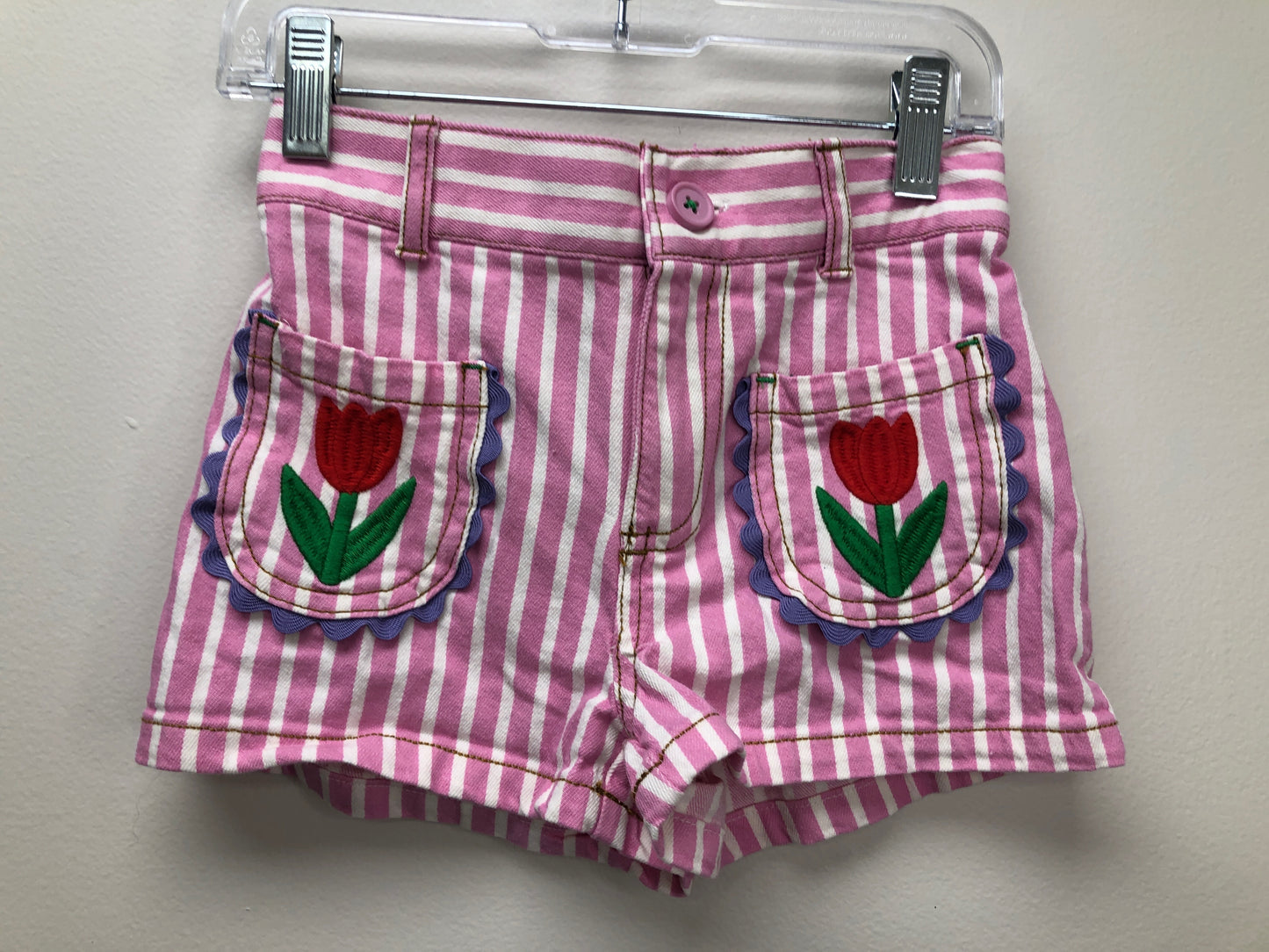 6 Mini Boden pink stripe Shorts