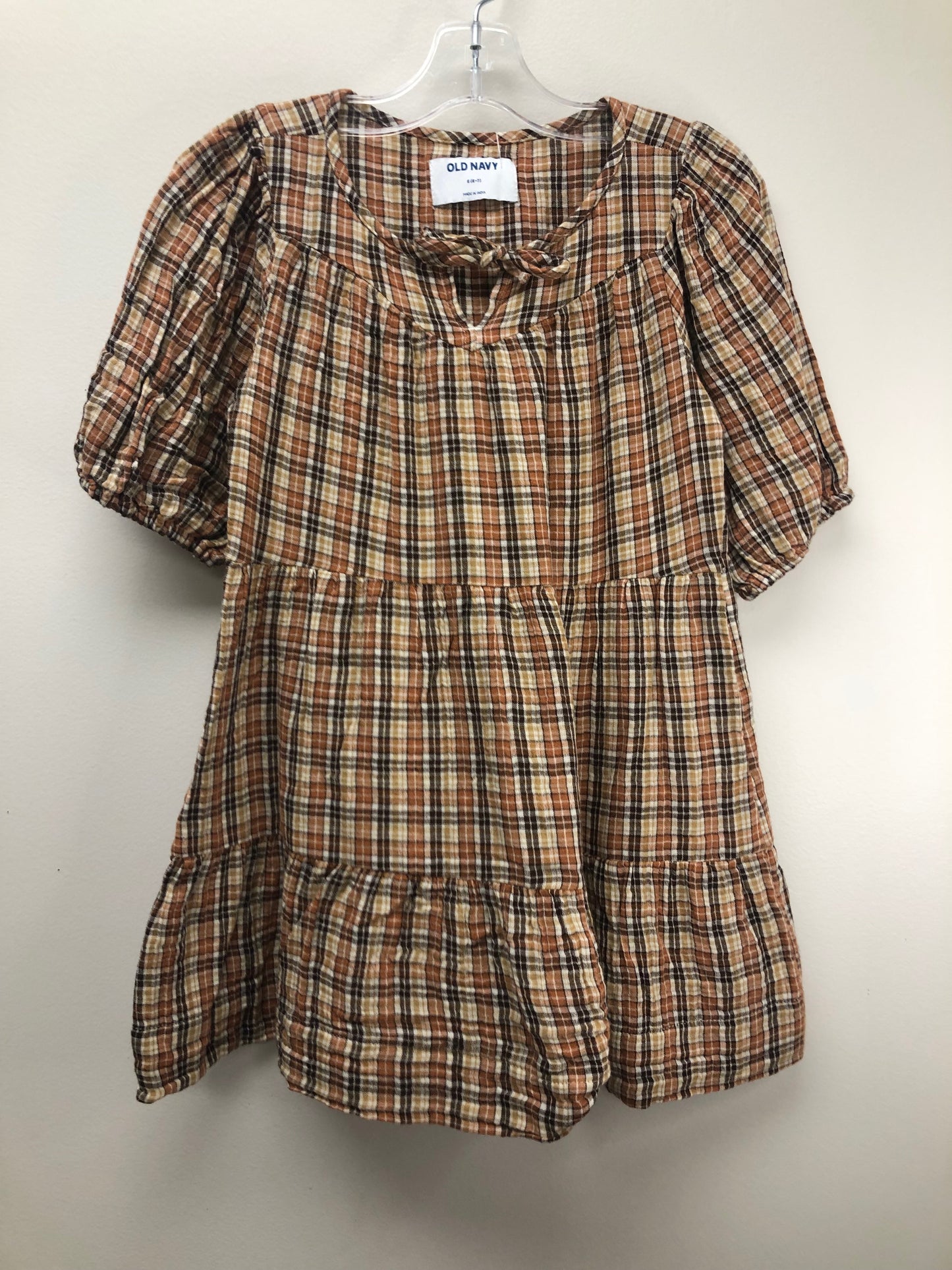 6/7 Old Navy brown plaid Dress