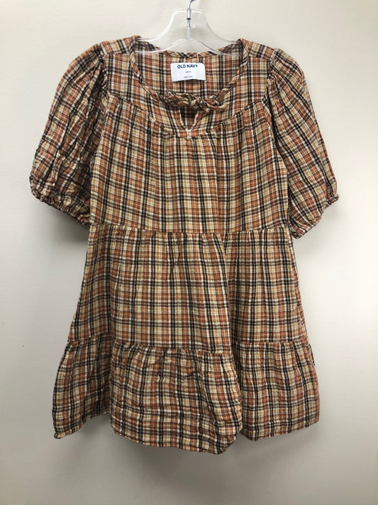 6/7 Old Navy brown plaid Dress