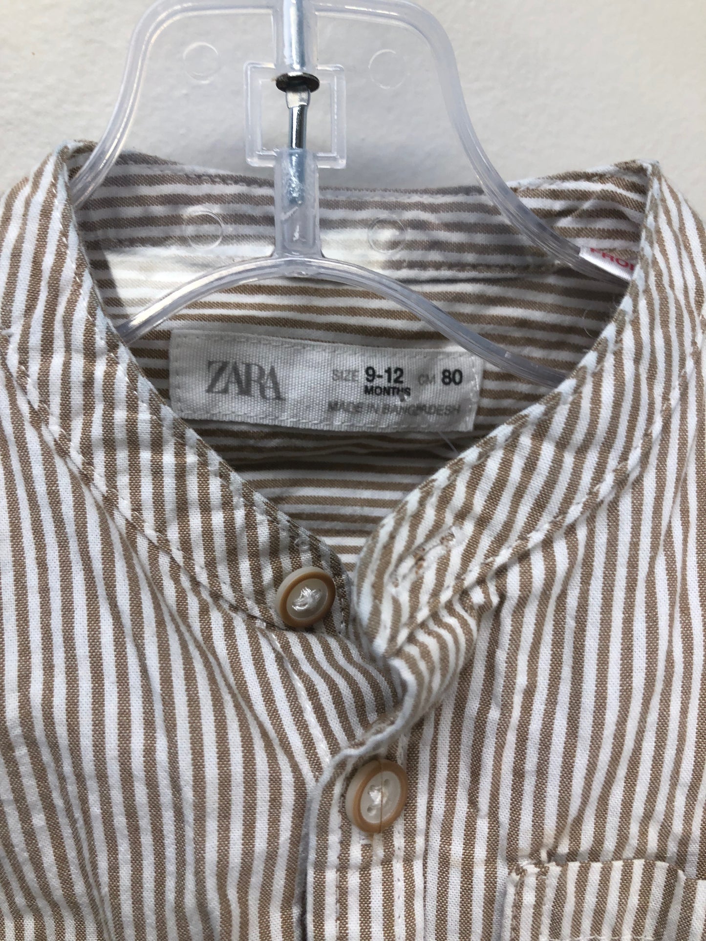 9M Zara white stripe Shirt