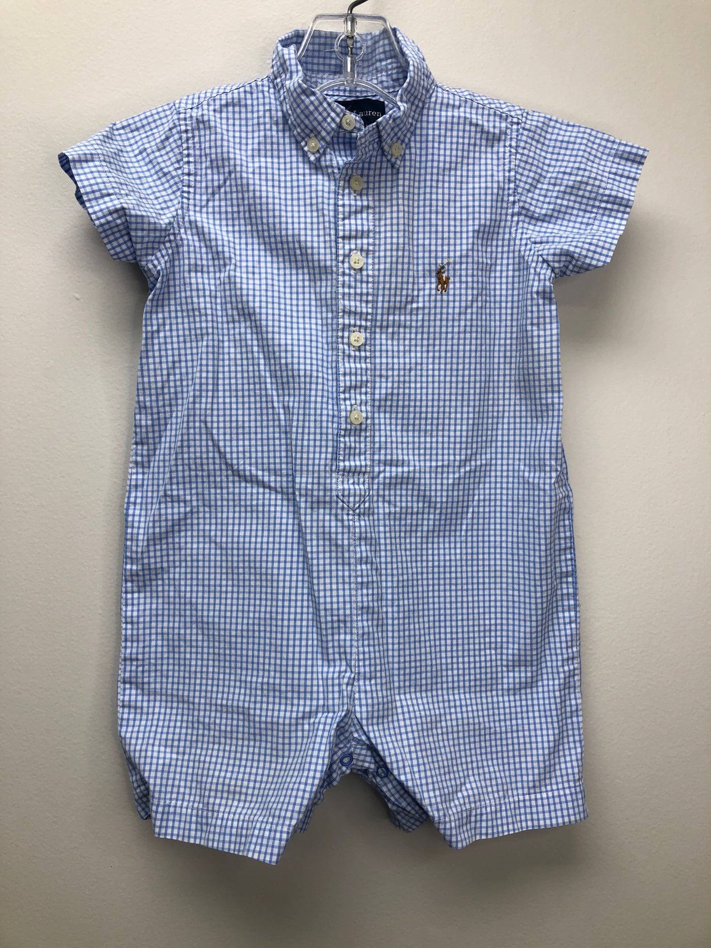 18 Months Ralph Lauren blue checkered 1 PC Ensemble