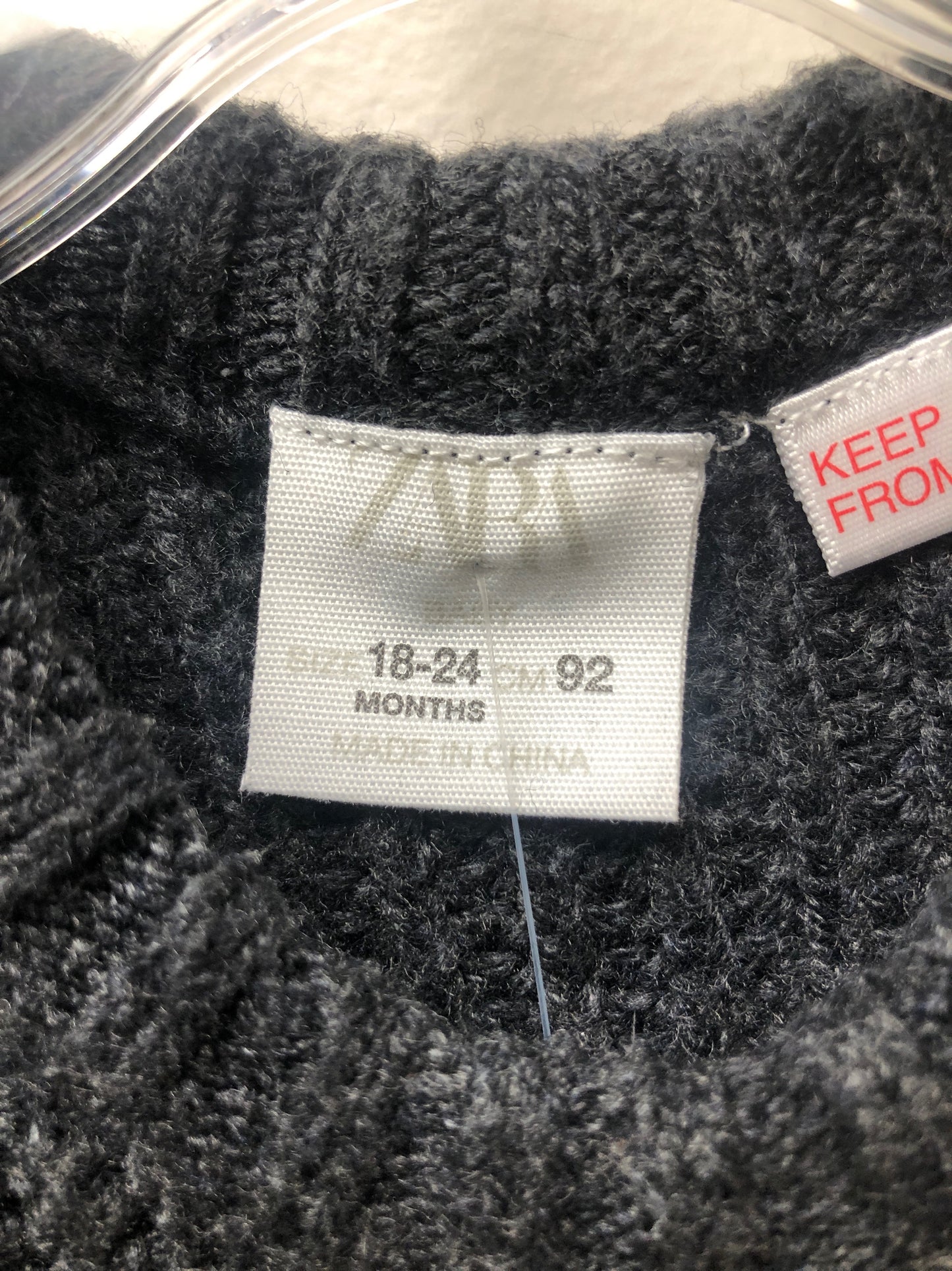 Size 18 Months Zara charcoal knit Sweater