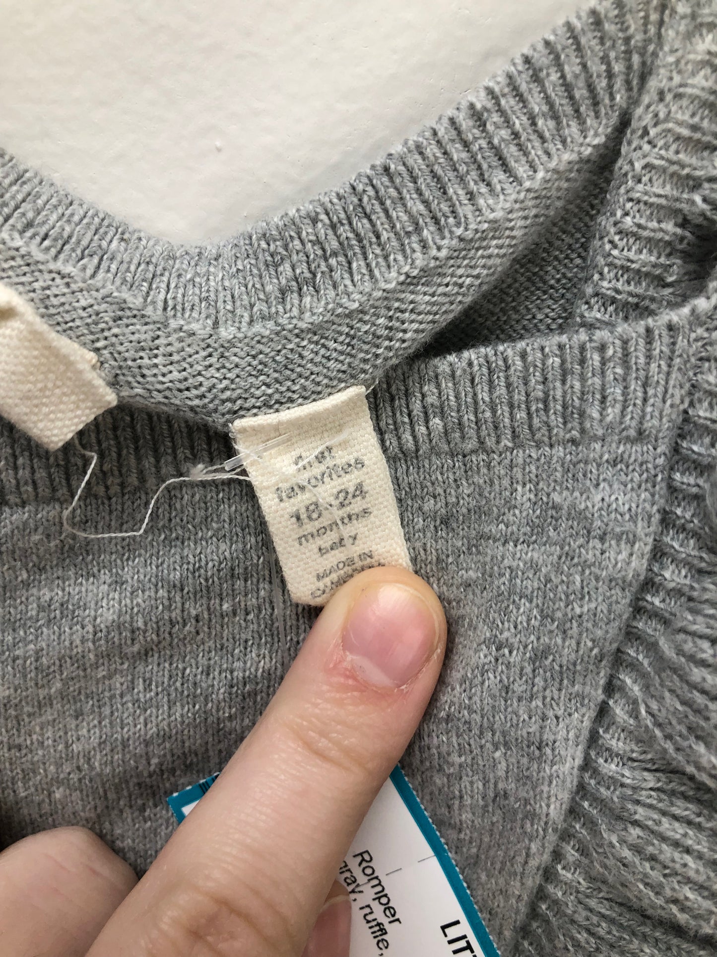 18-24m GAP gray ruffle Romper