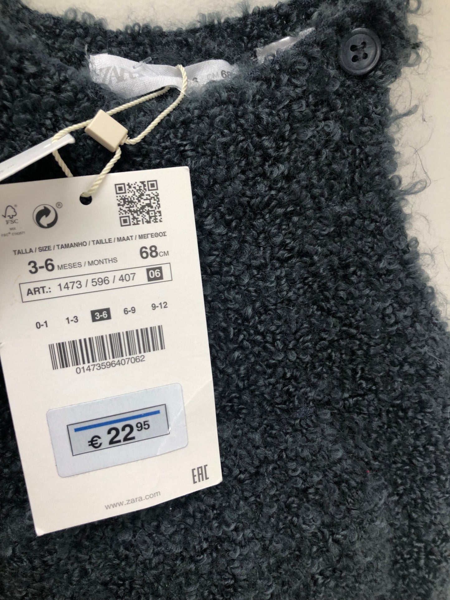 3-6 mZara grey fuzzy 1 PC Ensemble