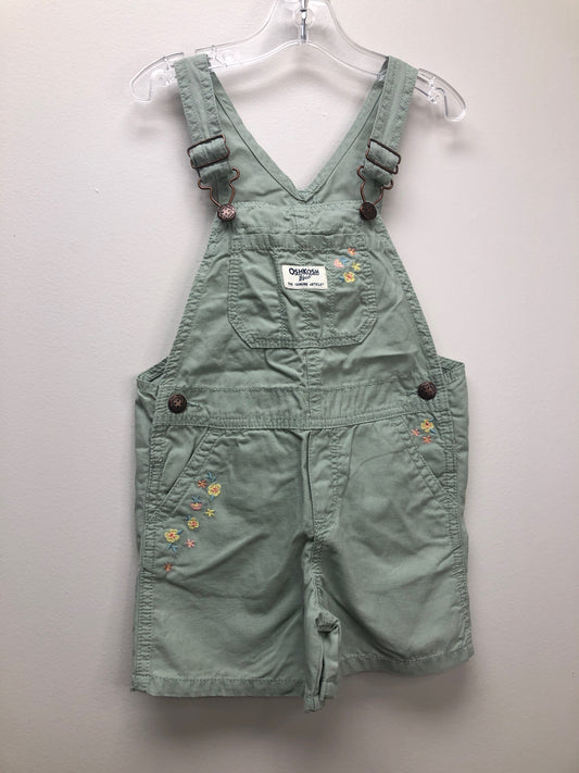 Size 4T Osh Kosh B'Gosh green embroidered Overalls