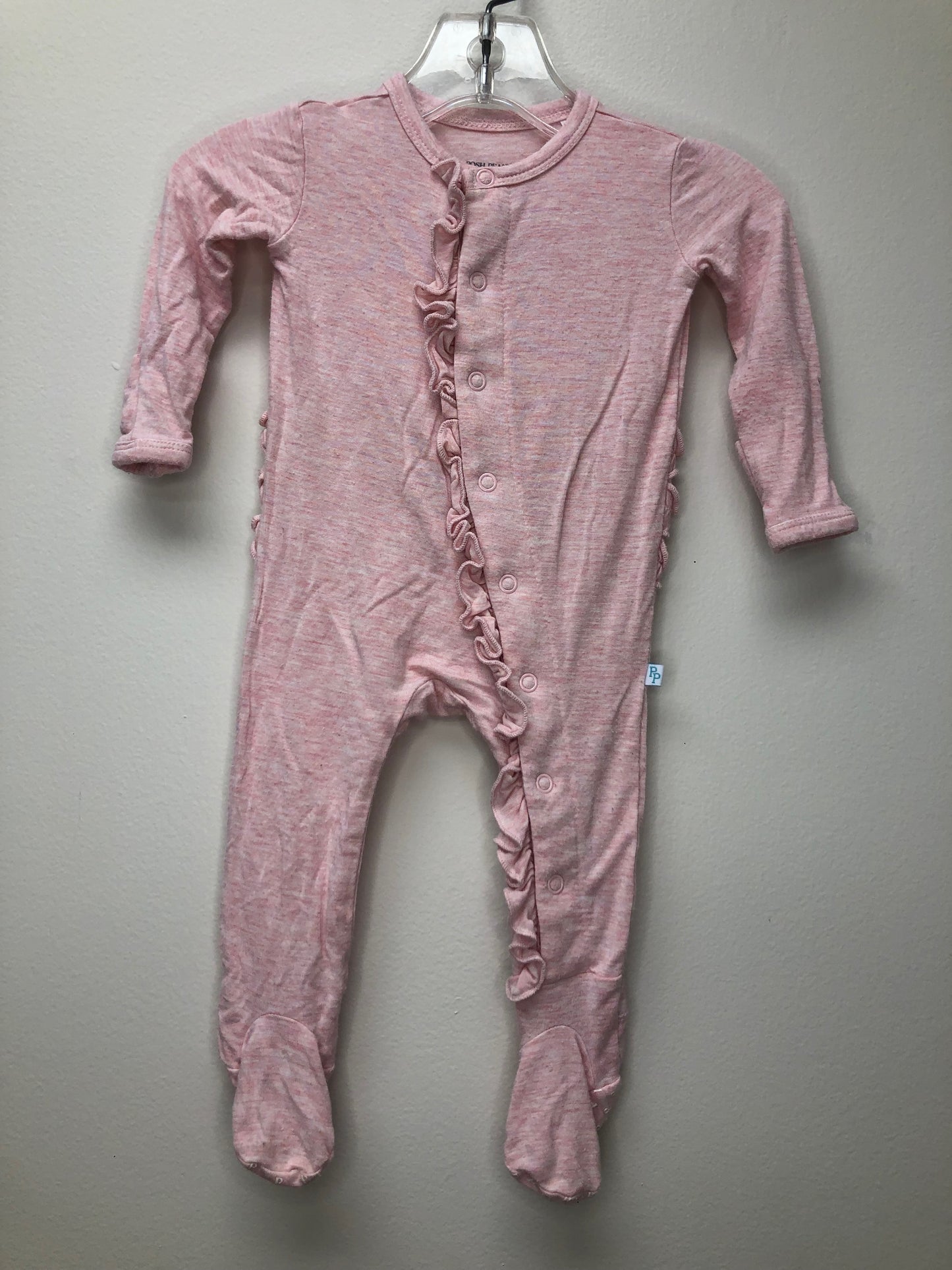 0-3m Posh Peanut pink ruffle Sleeper