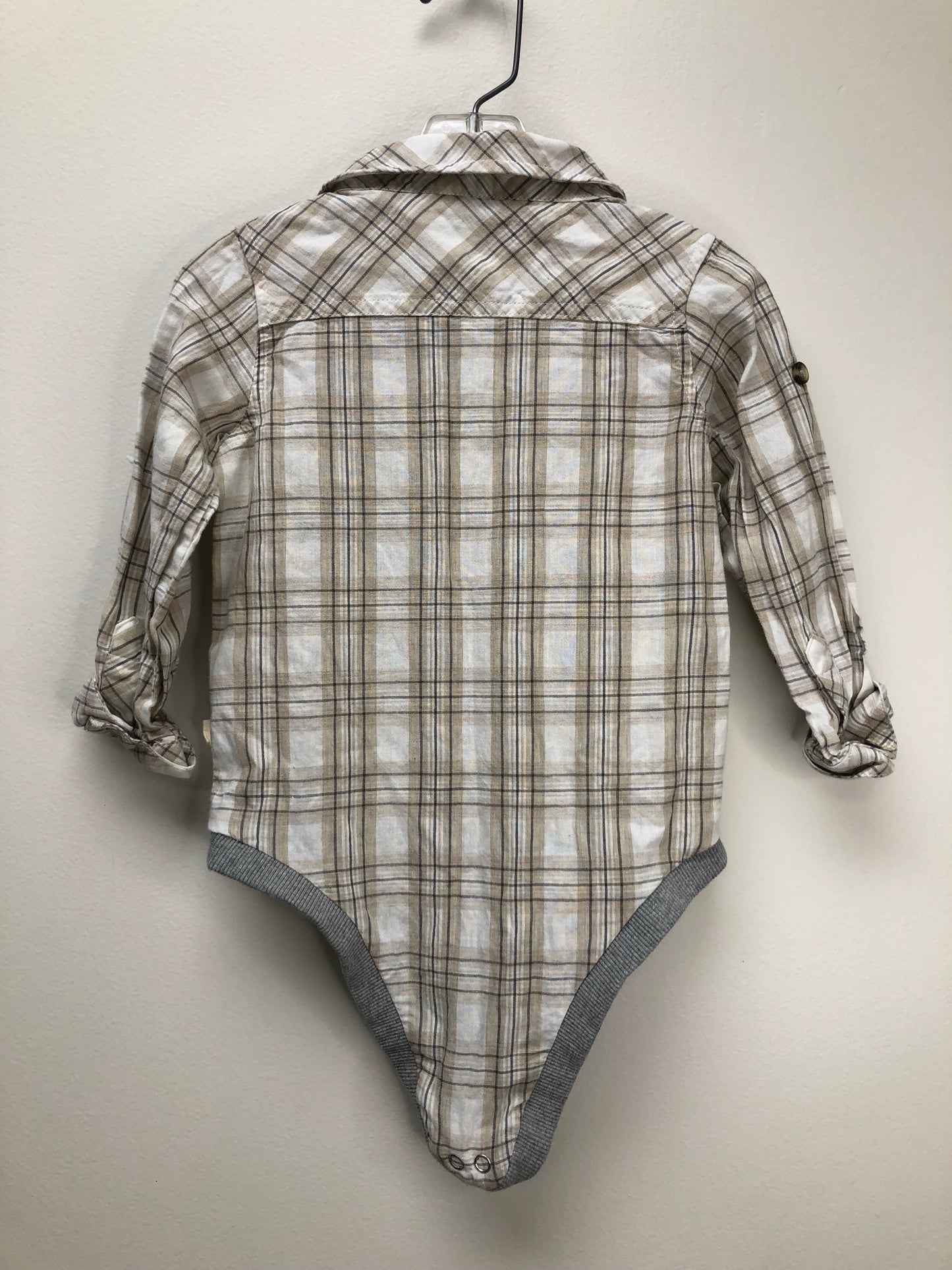 18-24m Me & Henry tan plaid Onesie