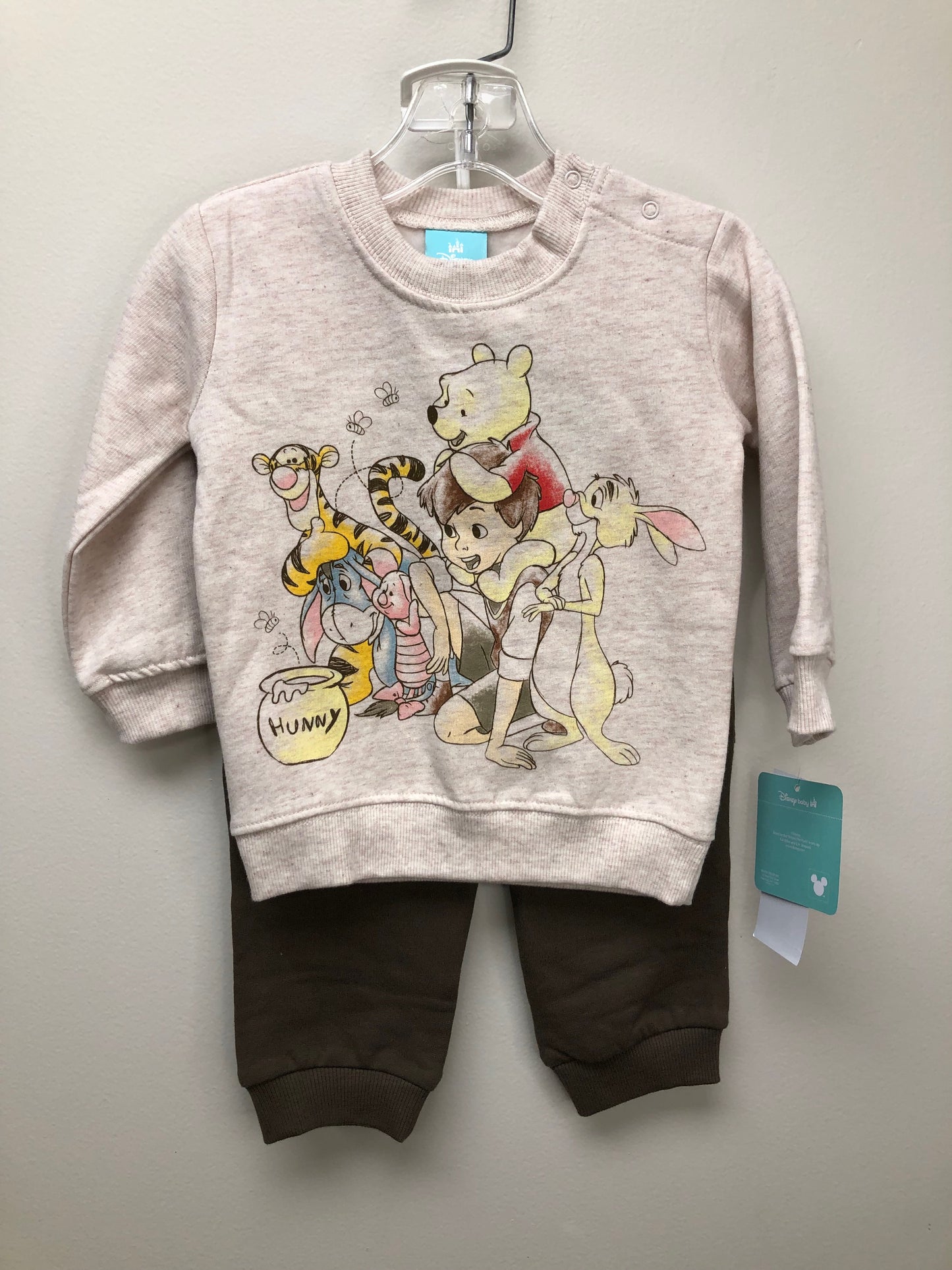 6-9m Disney cream NEW Winnie the Pooh 2 PC Ensembles