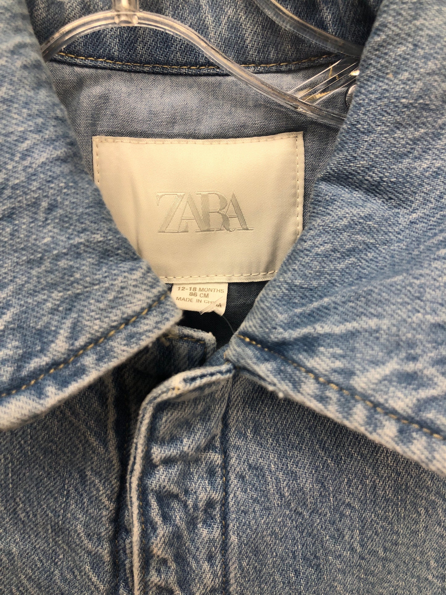Zara Child Size 12 Months blue denim Jacket