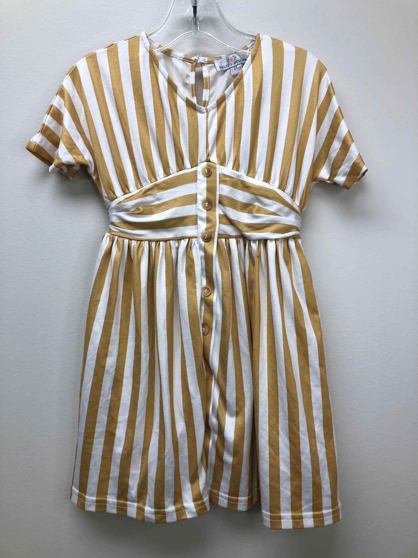 2t Bailey's Blossoms yellow stripe Dress