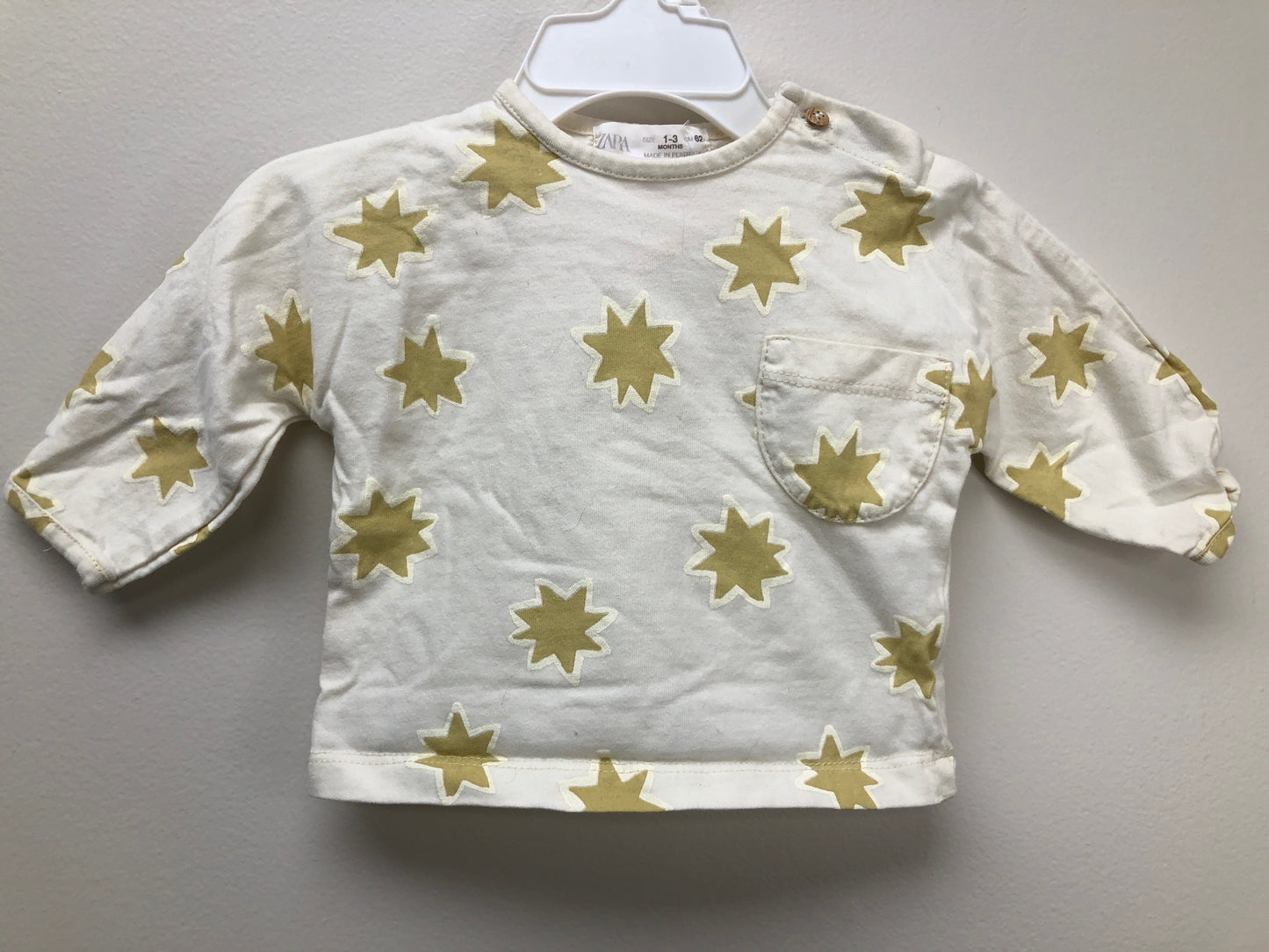 1-3 Months Zara cream stars Shirt