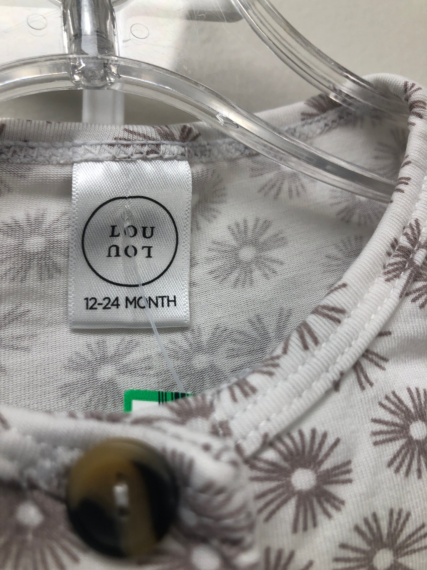 12-24 Months Lou Lou white green 2 PC Ensembles