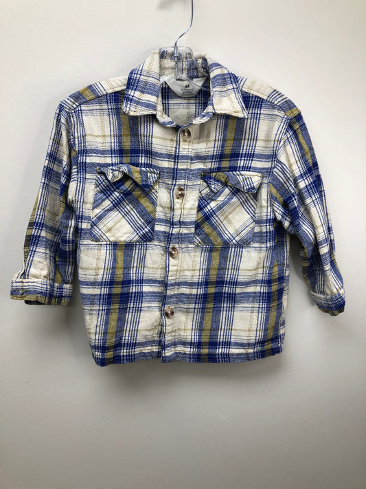 3T H & M blue plaid Shirt