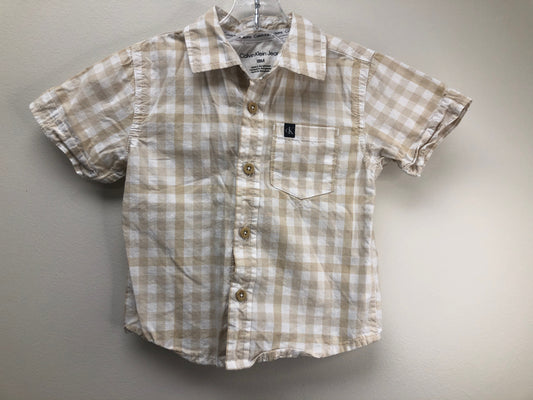 18 Months Calvin tan gingham Shirt