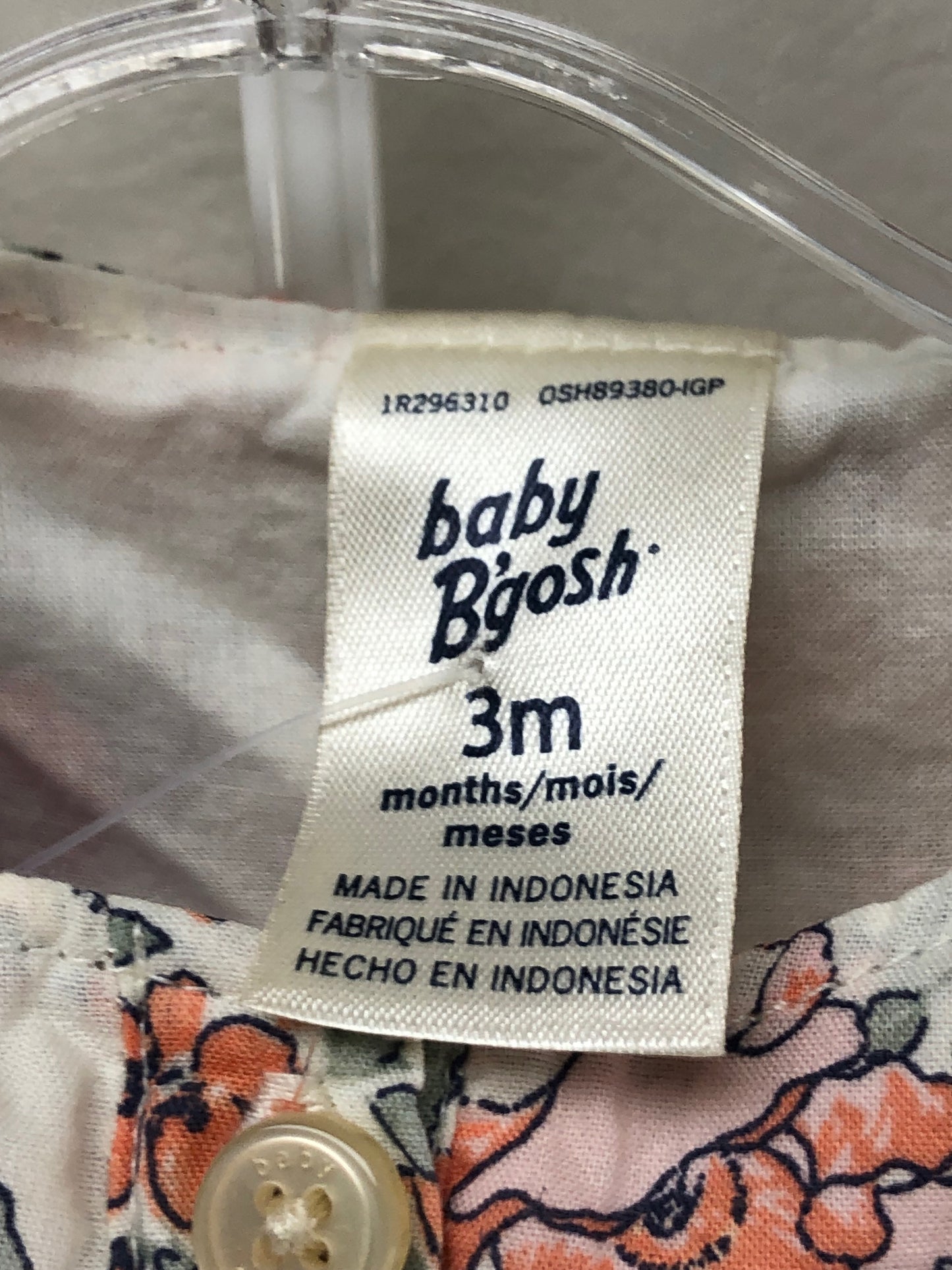 3m Osh Kosh B'Gosh cream floral Dress
