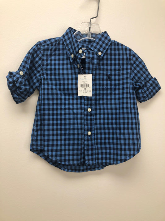 size 12 months Ralph Lauren blue checkered Shirt