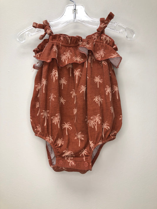 6m Little Co. burnt orange palm trees Romper