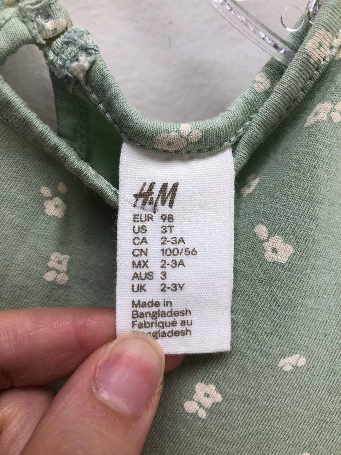 3 H & M green floral Dress