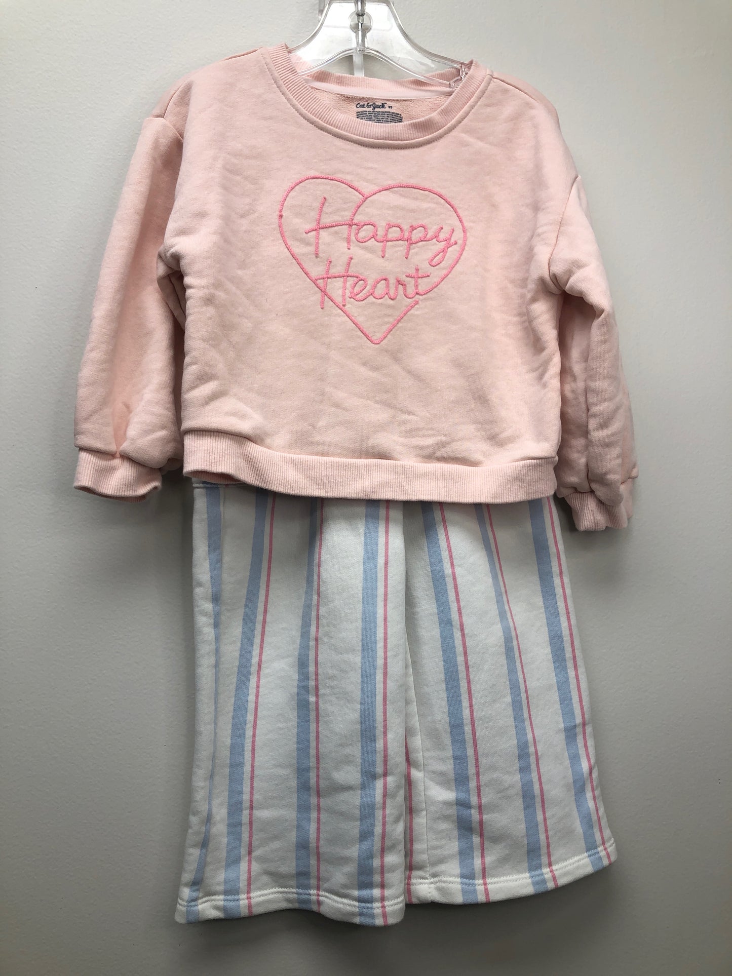 3T Cat & Jack pink heart 2 PC Ensembles