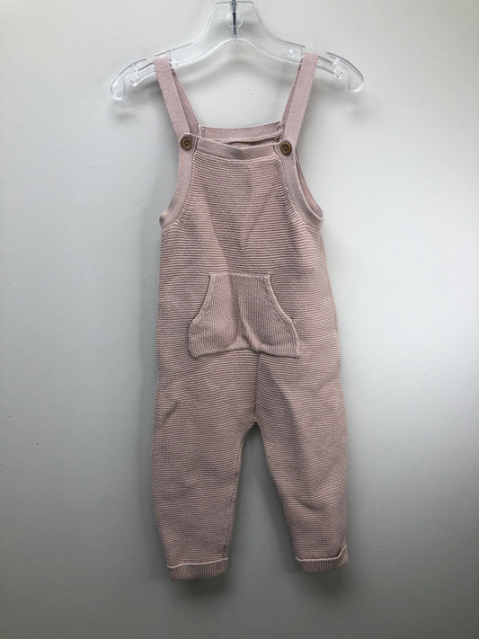 18m Little Planet pink knit Overalls
