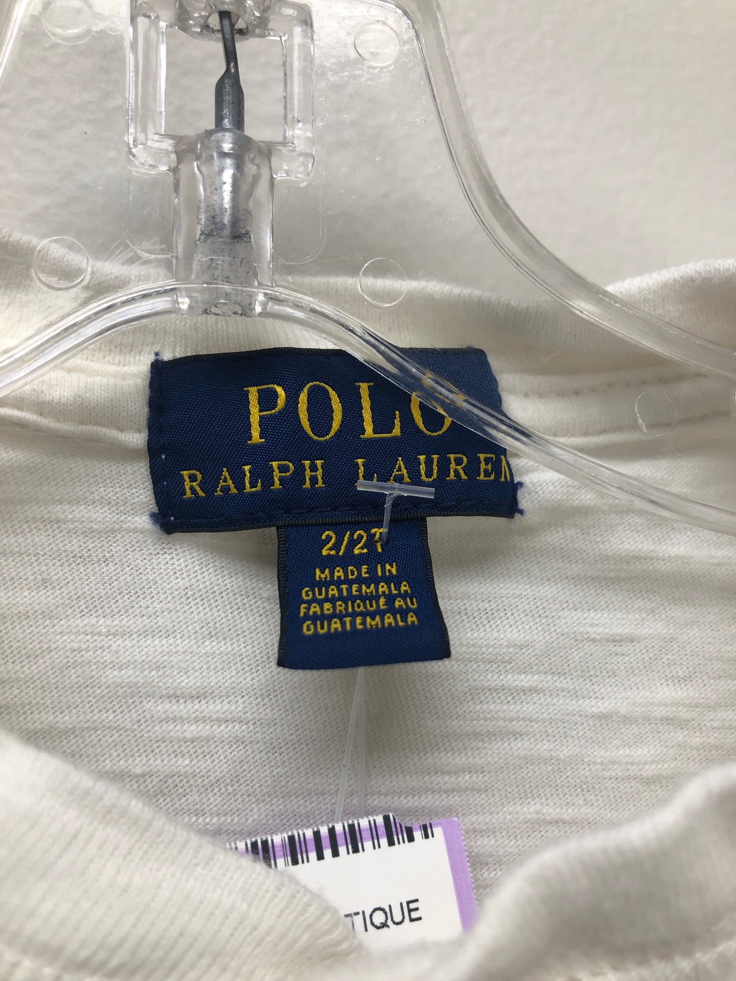 Size 2T Polo Ralph Lauren white stripe Shirt