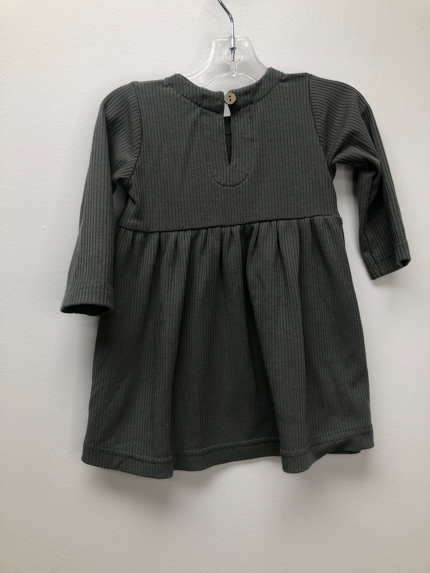 Newborn Mebie Baby green ribbed Dress