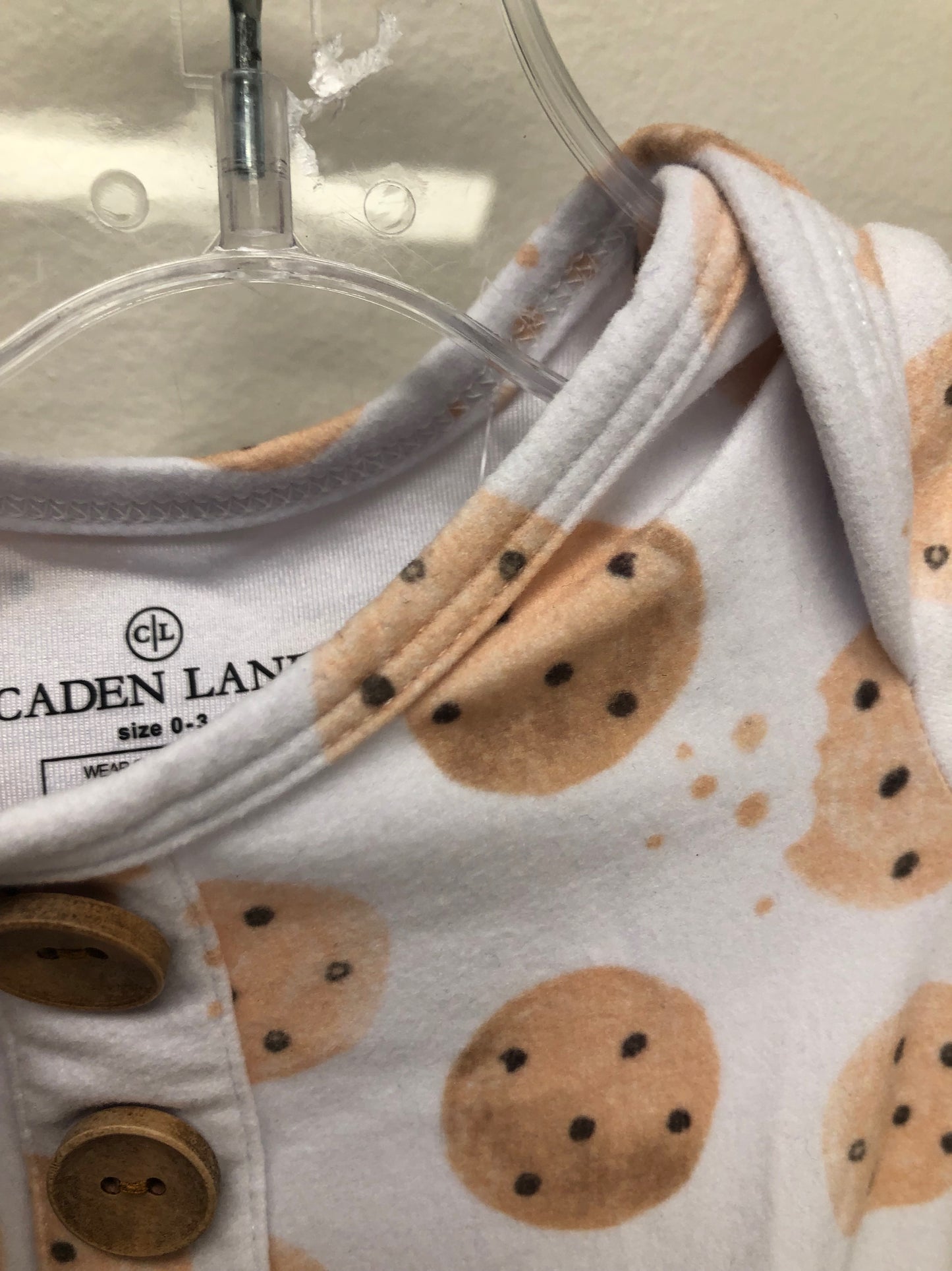0-3 Months Caden Lane white Cookies Pajamas