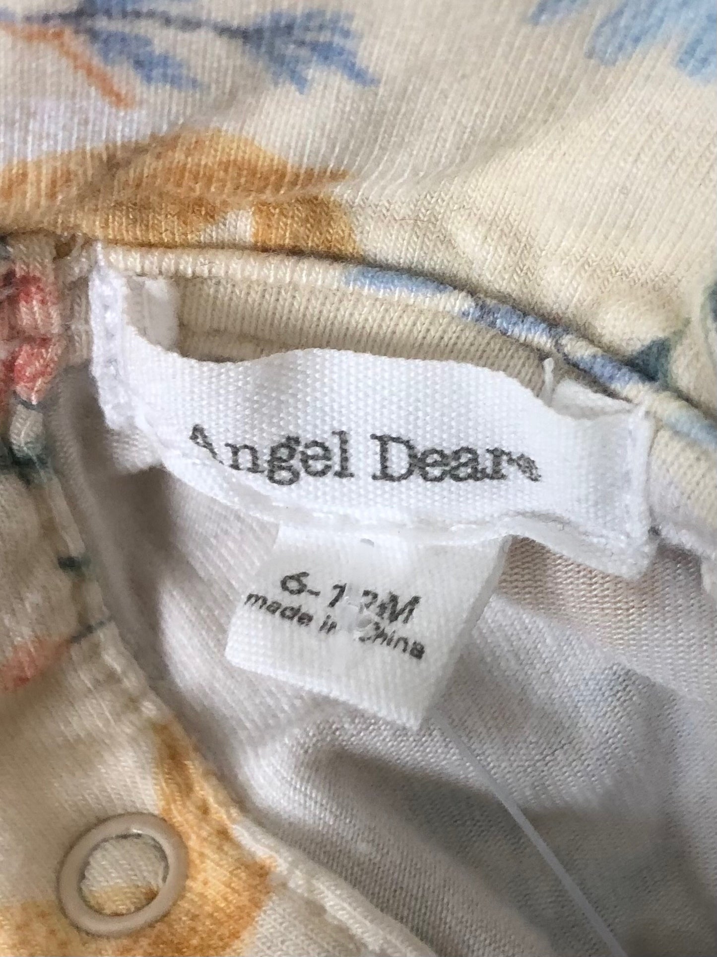 6-12 Months Angel Dear cream floral Onesie