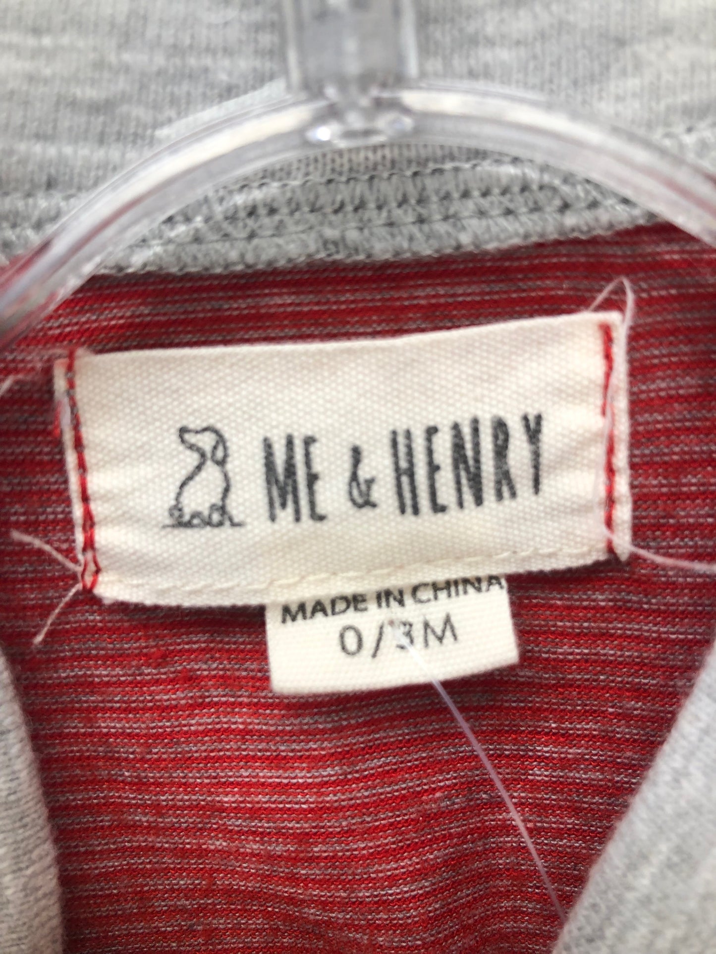 0-3m Me & Henry red stripe 1 PC Ensemble