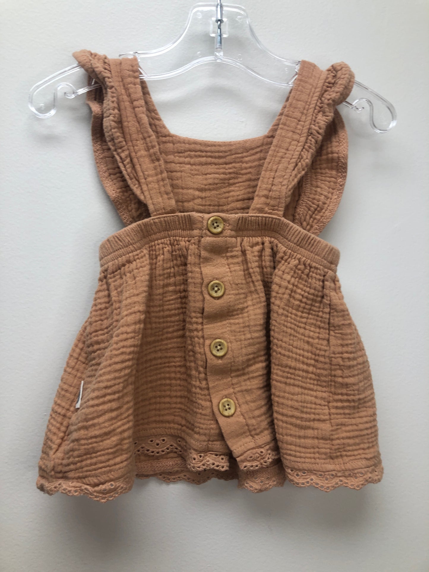 6m Rabbit + Bear Terracotta Muslin Dress