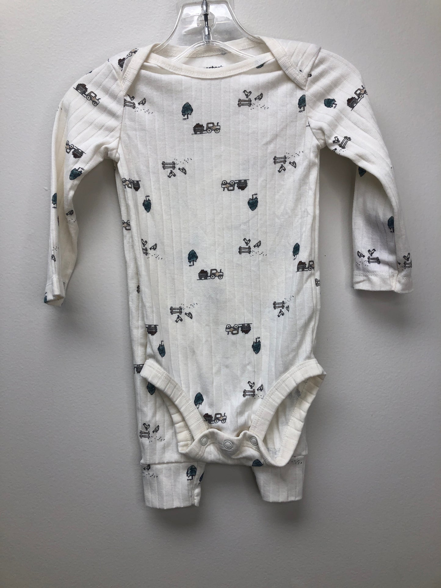 12m Carter's white farm animals Pajamas