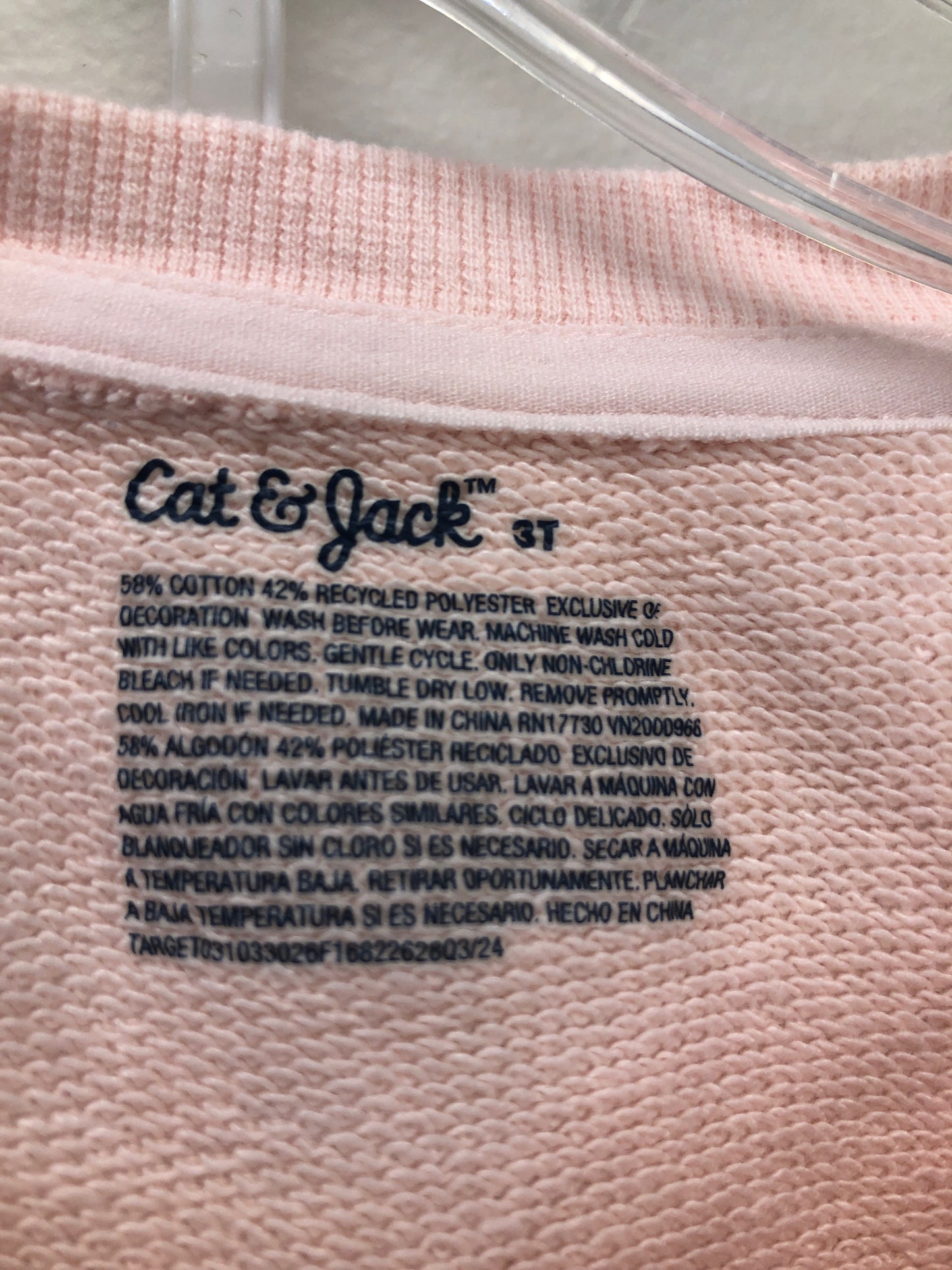 3T Cat & Jack pink heart 2 PC Ensembles