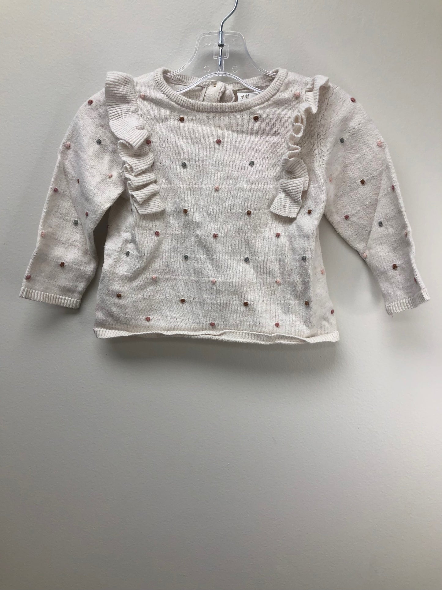 H & M Child Size 6 Months cream polka dot Sweater