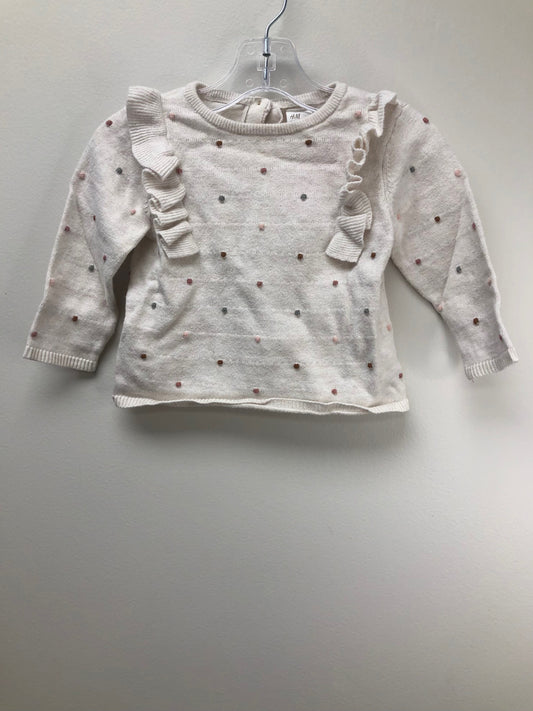 H & M Child Size 6 Months cream polka dot Sweater