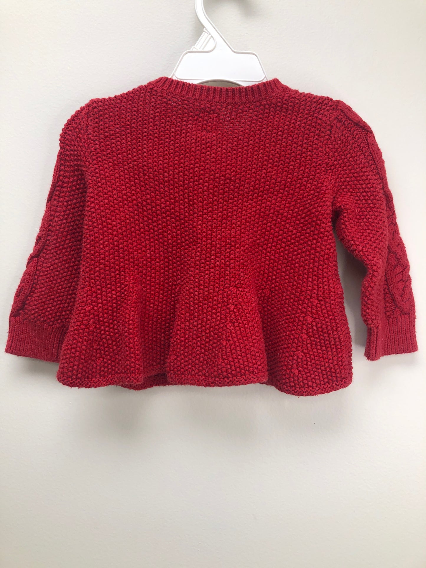 6-12m GAP red cable knit Sweater