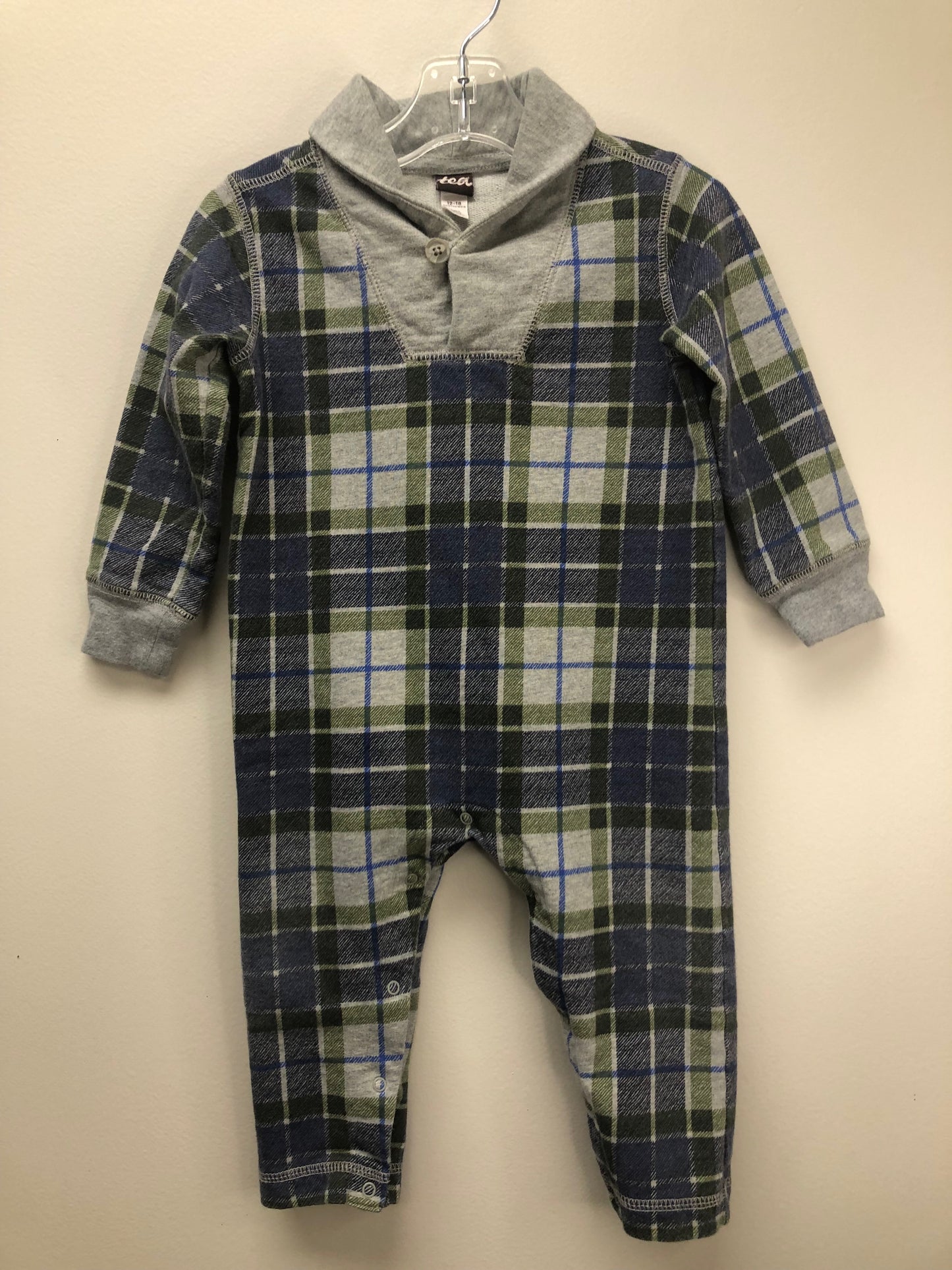 12-18m tea blue plaid 1 PC Ensemble