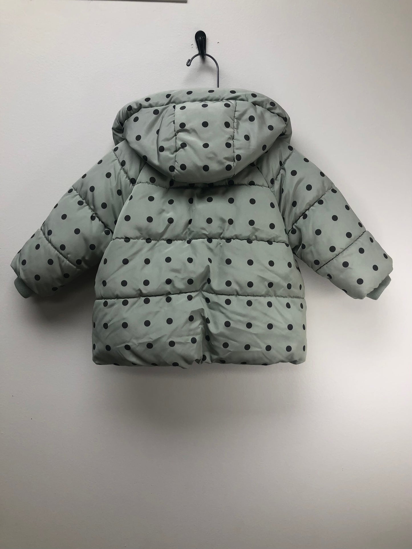 Zara Child Size 9 Months mint polka dot Jacket