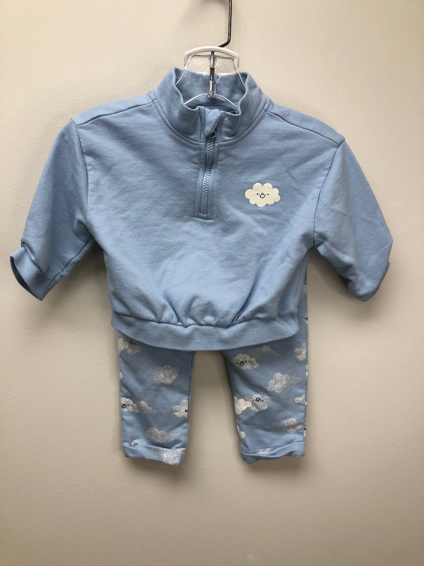 3-6m Cat & Jack blue clouds 2 PC Ensembles