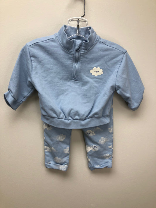 3-6m Cat & Jack blue clouds 2 PC Ensembles