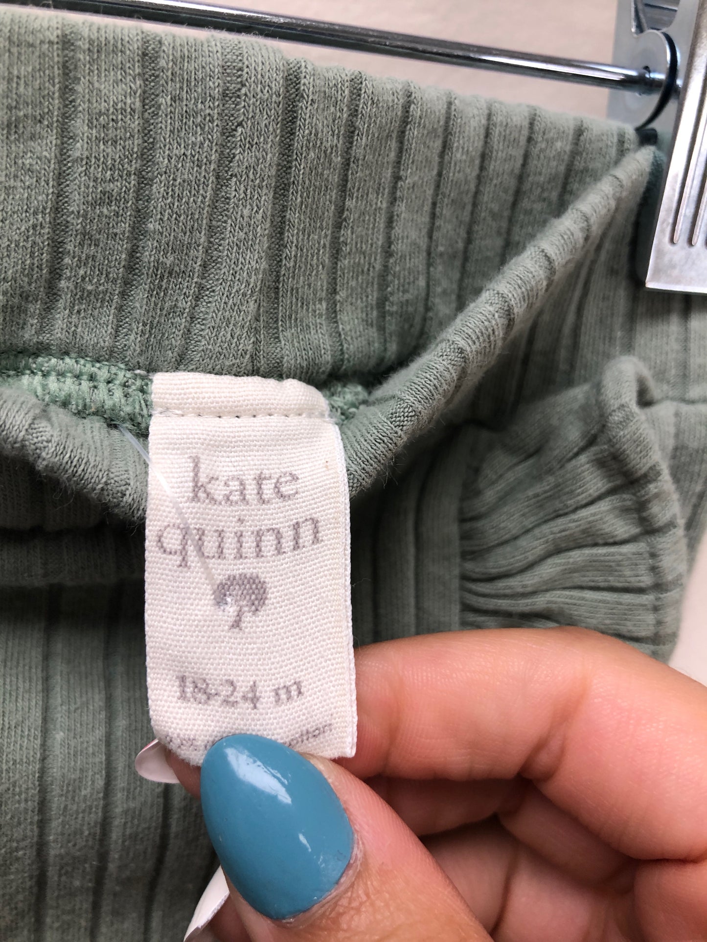 18-24m Kate Quinn green ribbed bloomers